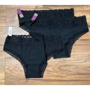 NWT Adore Me Black Colline High Waisted Lace Panties  3- Pack  Size: 12-14  Larg